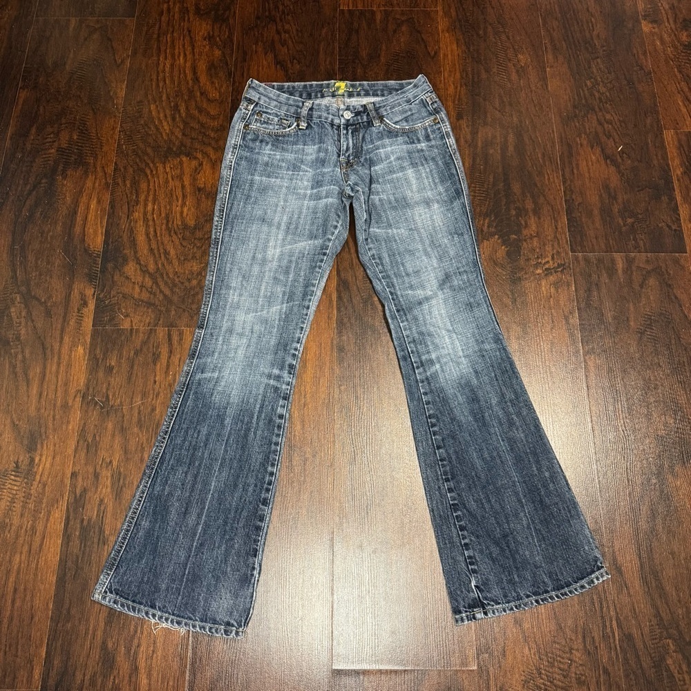 7 For All Mankind A Pocket Women's Blue Boot Cut Flared Jeans Vintage y2k 26